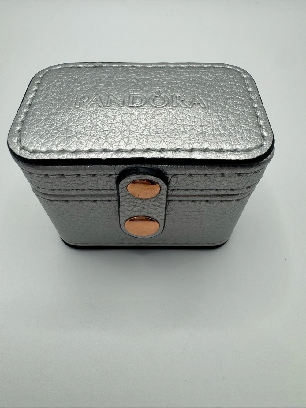 Pandora Silver Small Travel Jewelry Case Gift Box for Rings Charms Organizer